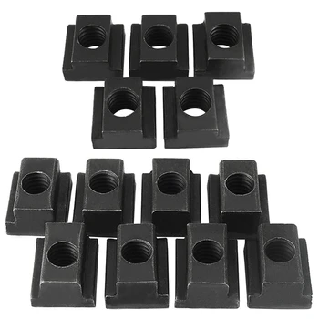 

13Pcs Steel T-Slot Nut Black Oxide Plated Grade 8.8 Tapped Through 1/2-Inch & 3/8-Inch