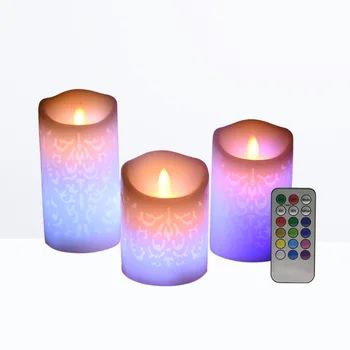 

3PCS Flameless Candle Lights Flickering Tea Lights for Wedding Celebration