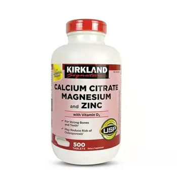 

Kirkland calcium magnesium zinc vitamin D calcium citrate tablets 500 grains supplement bone calcium reduce osteoporosis glitte