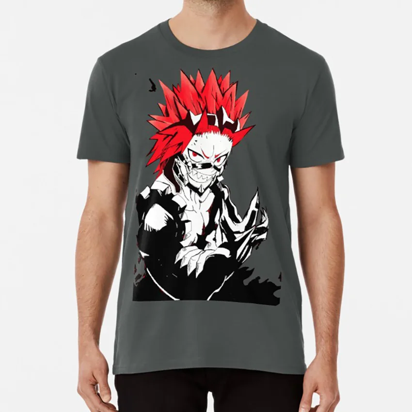 Красная футболка riot eijirou kirishima red riot katsuki bakugou shouto todoroki shoto shouto todoroki katsuki bakugo all might izuku - Цвет: Темно-серый