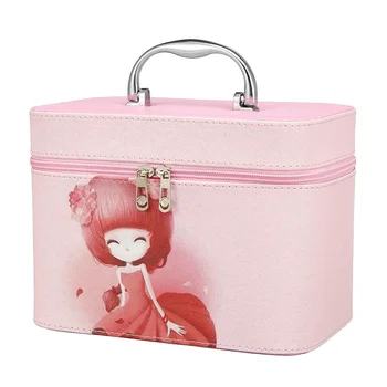 

Professional Cosmetic Bag PU Leather Large Capacity Makeup Box Travel Organizer For Cosmetics Fashion Toiletry Bags Suitcases