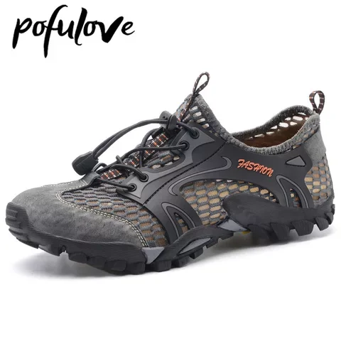 Pofulove Water Shoes Male Men Hiking Clim Mountain Fishing Shoes Outdoor Sports Beach Swimming Wading Sneakers Fashion Zapatos