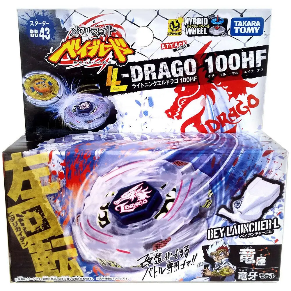 100% Оригинальный Takara Tomy молния L Drago 100HF Beyblade (BB43) стартовый набор в качестве детских