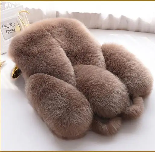 Manteau femme hiver зимнее женское пальто из искусственного меха жилет из искусственного меха меховые жилетки куртки плюс размер розовый искусственный мех жилет Q924