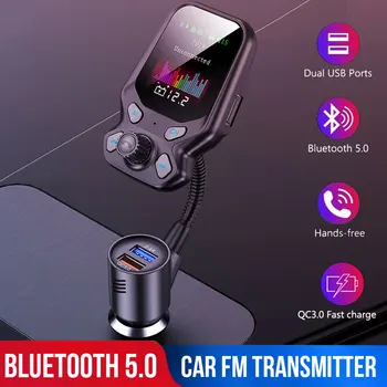 

Bluetooth 5.0 QC 3.0 Universal FM Transmitter Fast Charging Dual USB Car Charger Handsfree Car Kit Car MP3 Player FM Audio