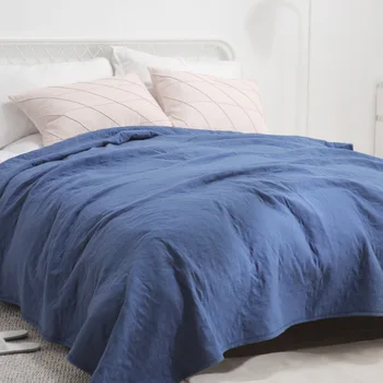 

Summer Super Soft Washed Cotton Gauze Towel Blanket Breathable Air Conditioning Bedspread for Adult Student Fashion Nap Blankets