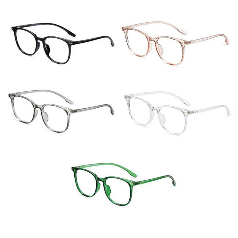0 -0.5 -0.75 To -4.0 Anti Blue Light Transparent Gray Frame Square Myopia Glasses Rivet TR90 Minus Degree Prescription Spectacle 4