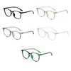 0 -0.5 -0.75 To -4.0 Anti Blue Light Transparent Gray Frame Square Myopia Glasses Rivet TR90 Minus Degree Prescription Spectacle 4