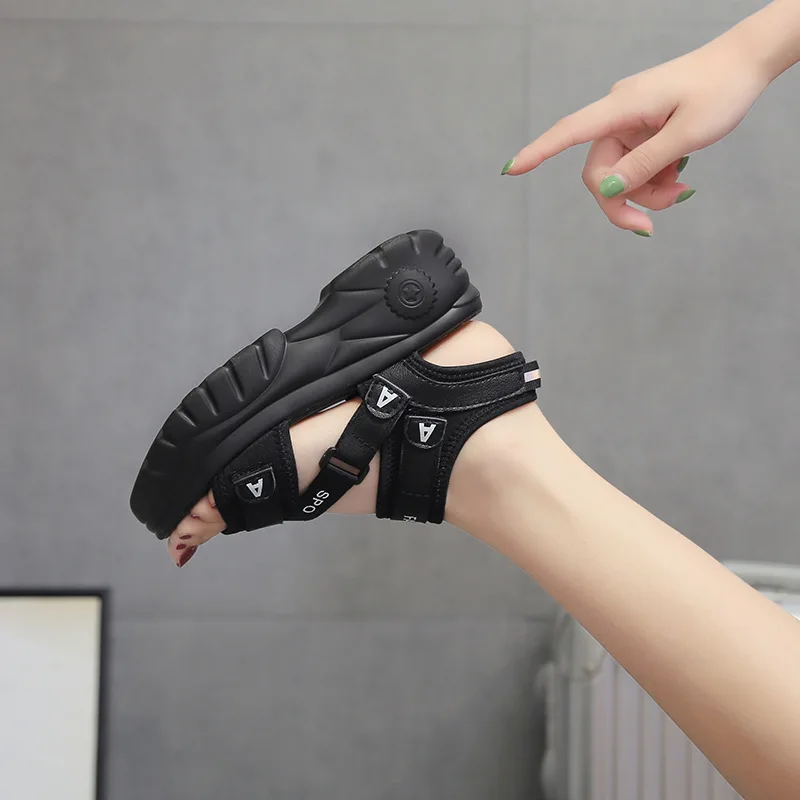 

2019 Summer New Style Sandals Extra High Network Red Fire Versitile Fashion Sports Thick Bottomed Platform Beach WOMEN'S Shoes