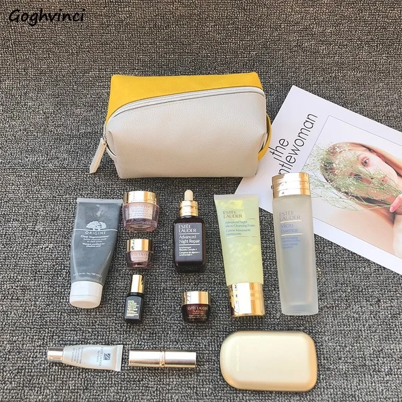 Cosmetic Bags Women Waterproof Large Capacity Portable Fashion Simple Make Up Ins Washing PU Travel Beauty Ulzzang Cases | Багаж и сумки
