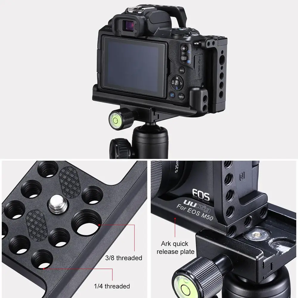 M50 M5 Arca БЫСТРОРАЗЪЕМНАЯ клетка C-M50 UURig профессиональная DSLR камера клетка для Canon EOS M50 Горячий башмак Arri отверстие 1/" 3/8" r60