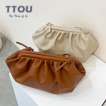 

Women Simple Dumplings Messenger Bag Designer Retro 2019 New Fashion Cloud Female Crossbody Shoulder Bag Tide Handbag Clutch Bag