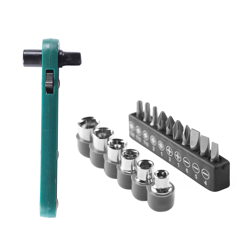 

17pcs Combination Hand Tool Ratchet Wrench Socket Torx Screwdriver Bit Hex Shank Set DIY Tools