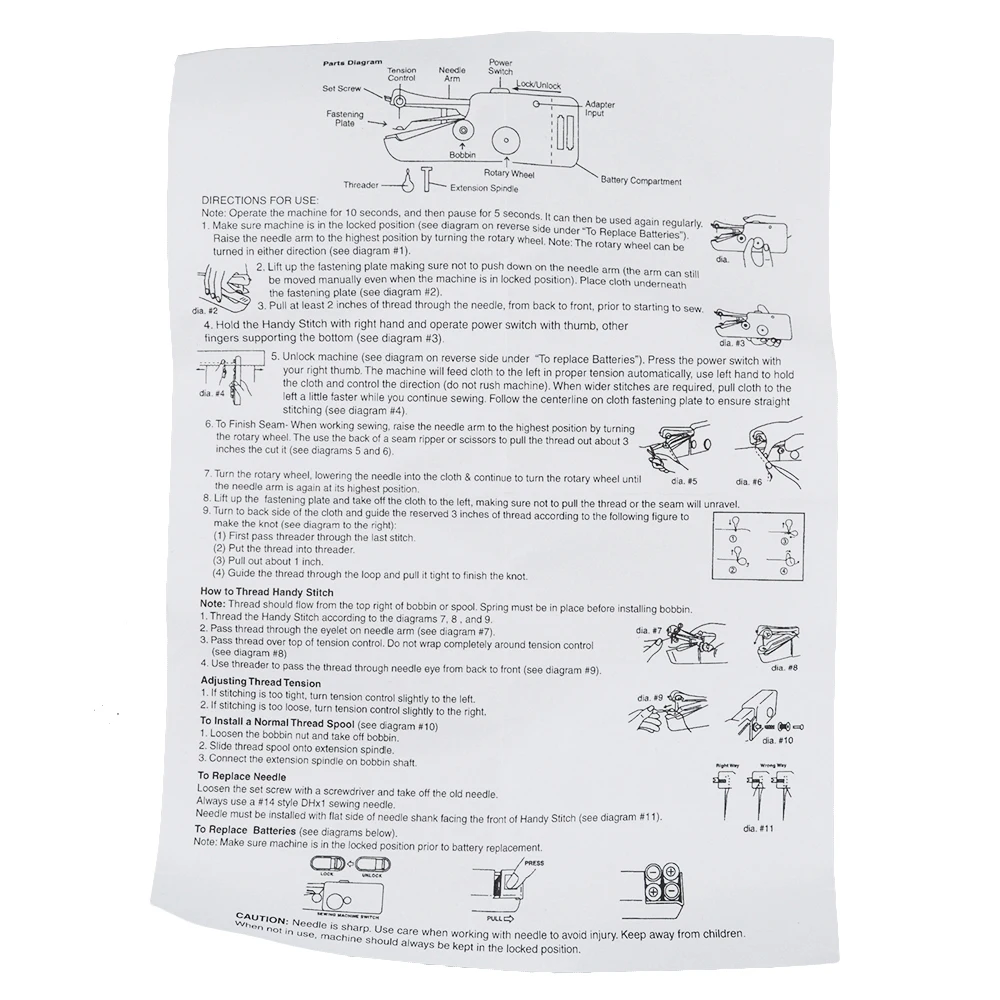 1pc Portable Household Mini Hand Sewing Machine Quick Stitch Sew Needlework Cordless Clothes Fabrics Electronic Sewing Machine