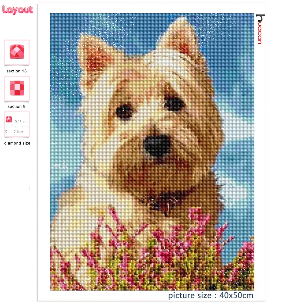 Small Yorkshire Terrier Dog Diamond Painting Kits Cute Scottish Terrier  Animal In Flowers Garden Mosaic Cross Stitch Home Decor - AliExpress