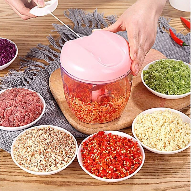 

Home Kitchen Manual Hand-cutting Device Garlic Chopper Hand-cranked Meat Chili Grinder Kitchen Tools Practical Ground Meat Tool