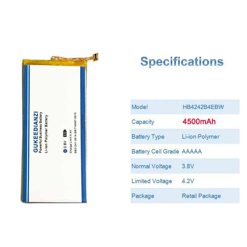 Аккумулятор GUKEEDIANZI 4500 мАч для huawei Honor 6 H60-L01/L02/L11/L04/L12 Сменный аккумулятор для телефона HB4242B4EBW