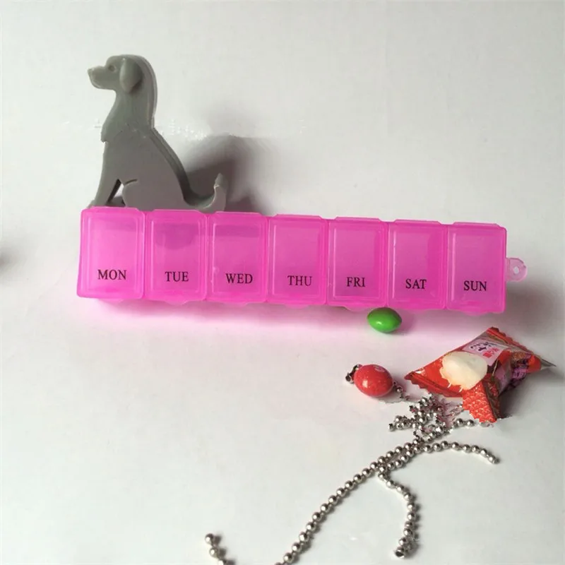 7 Grids Rose red 1PC 7 дней еженедельная двойная таблетница держатель 14 Отсек крышка планшет Путешествия Медицина хранения таблетки Органайзер разветвитель пастиллер - Цвет: 7 Grids Rose red 1PC