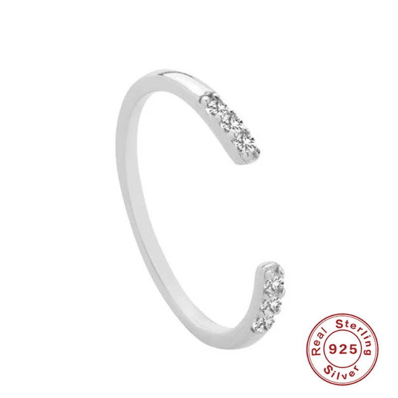 Кольца из стерлингового серебра 925 для женщин Свадебные регулируемые палец кольцо из розового золота кольцо для помолвки девушки изящные anillos R5
