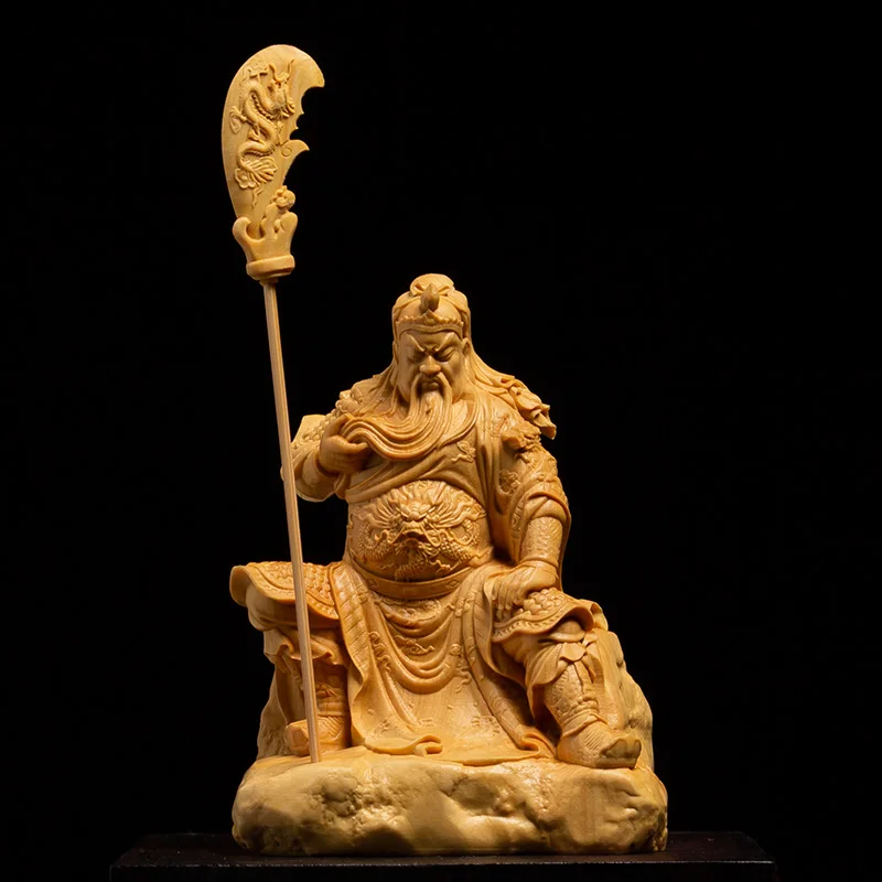 Three Kingdoms Guan Yu Statue Wood Figurines Historical Figure Collection Art Hand Carve Guandi Decorations | Дом и сад