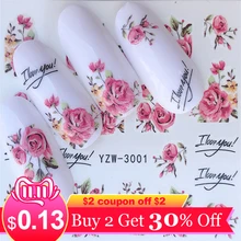 Autocollants de transfert d'eau d'art d'ongle de série de fleur enveloppes complètes bouts de clou de cerf/lavande bricolage(China)