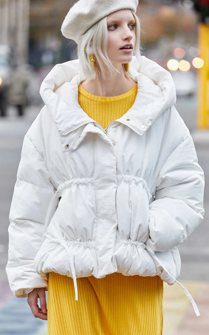 Vero Moda зимнее Новое однотонное пуховое пальто с капюшоном на белом утином пуху | 319423513