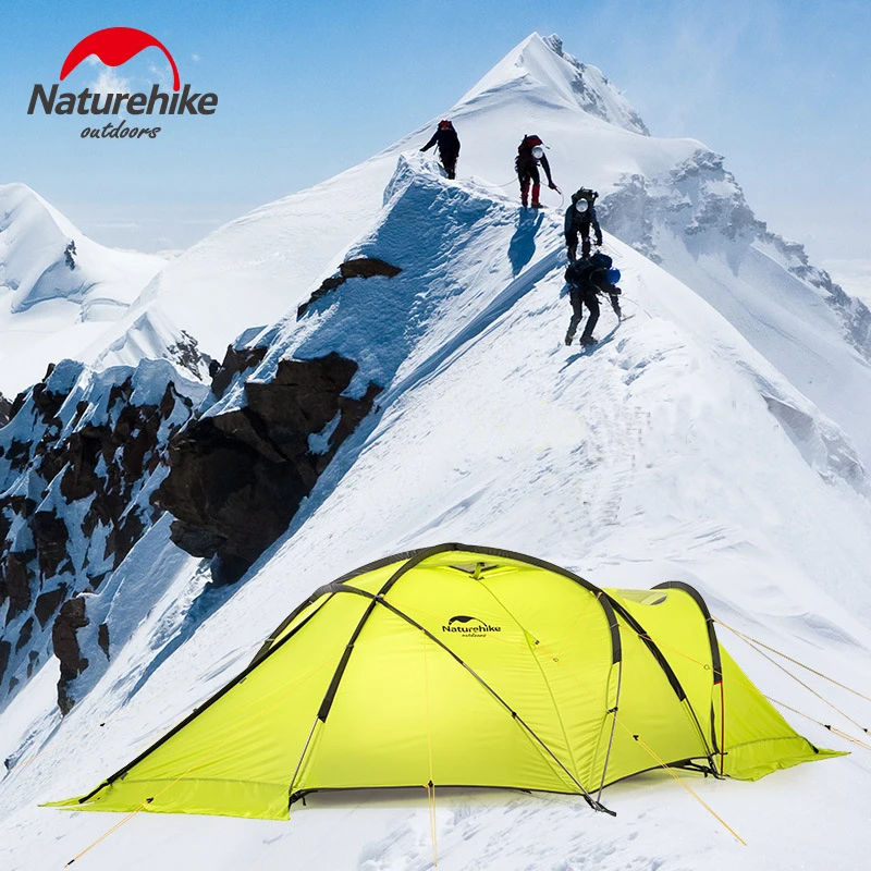 Naturehike 2 человек открытый палатки 4 сезона горные ползунки палатка 70D нейлон морозостойкие для кемпинга Пеший Туризм Высокие горы NH19ZP01