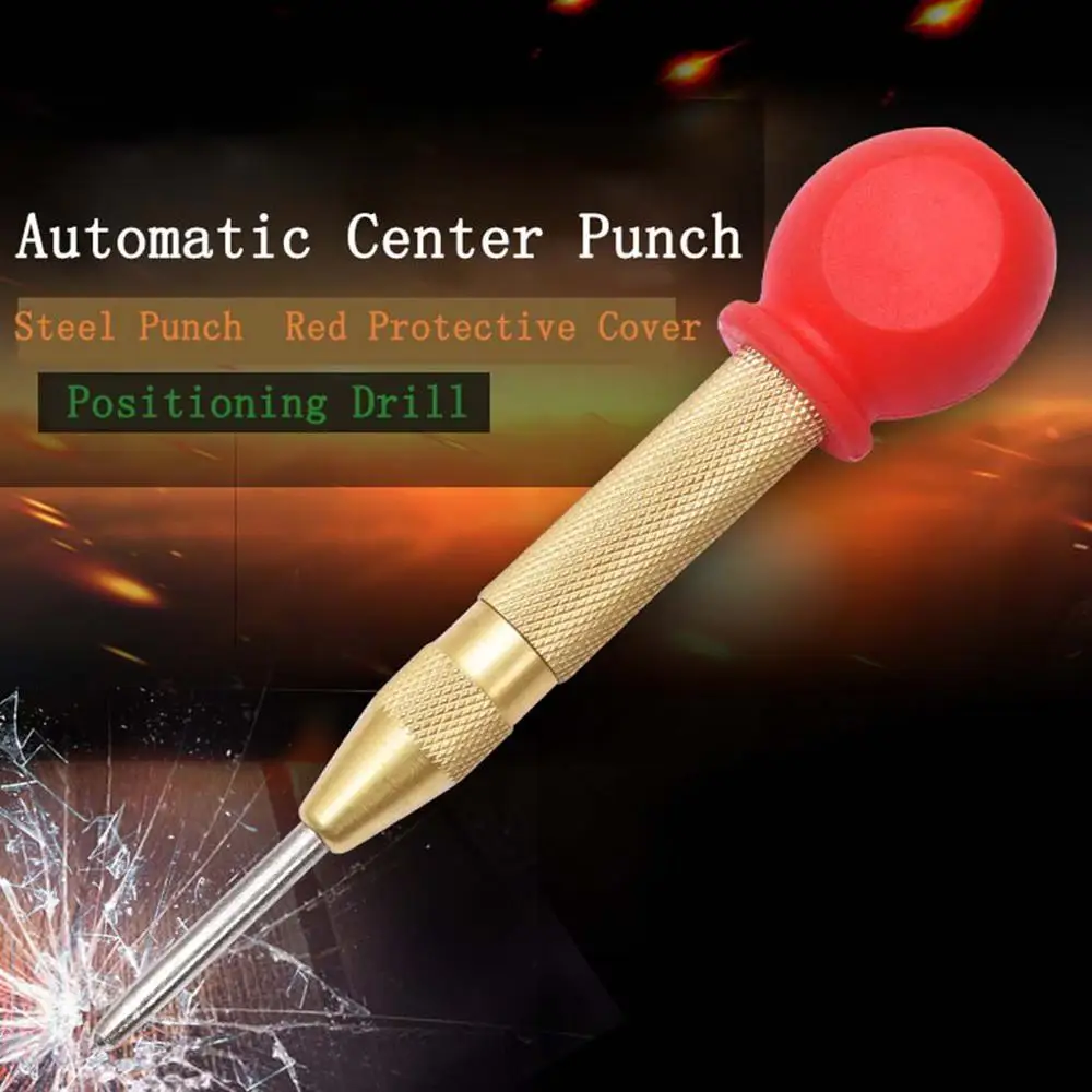 Automatic Center Pin Punch Spring Loaded Marking Starting Holes Tool Wood Press Dent Marker Woodwork Tool Drill Bit 5 inch automatic center pin punch spring loaded marking starting holes tool wood press dent marker woodwork tool drill bit