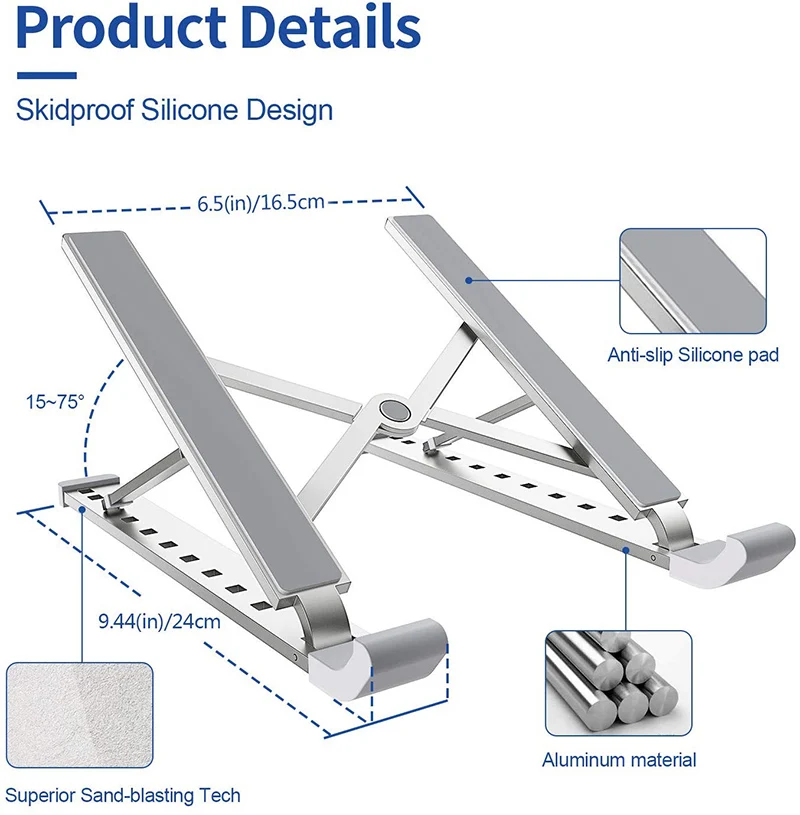 Laptop Tablets StandAdjustable Portable Holder for Desk for Ipad MacBook Air Pro Dell Lenovo HP ASU