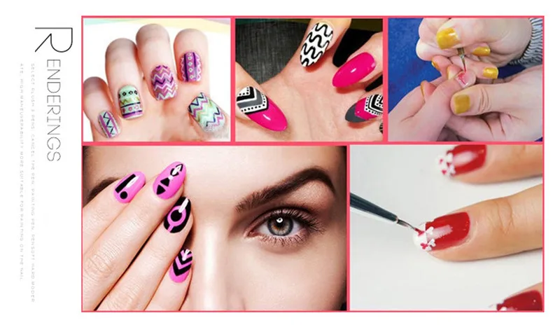 3Pc Superfine Professional Salon Nail Liner Brush Pen Sets 3D DIY Painting Pen Manicure Drawing Pen Mix Size Nail Art Tools