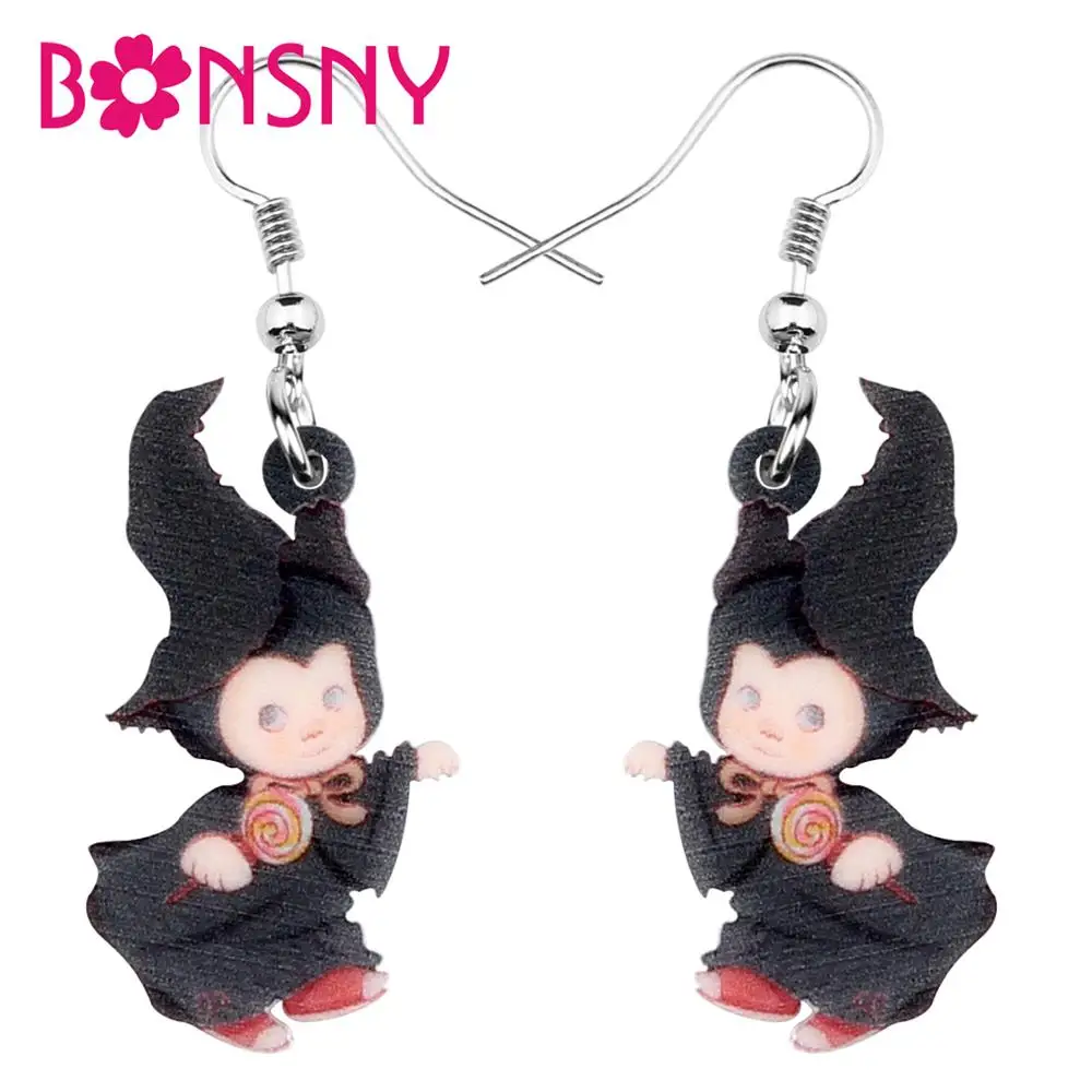 

Bonsny Acrylic Halloween Sweet Anime Angel Baby Candy Earrings Drop Dangle Festival Jewelry Women Girl Teen Party Gift Accessory