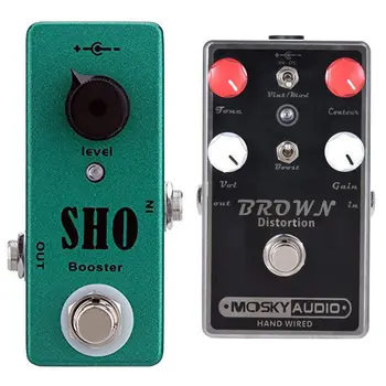 

Mosky 2Pcs Mini SHO Booster Pedal Electric Guitar Effect Pedal with True Bypass Indigo Blue & Black