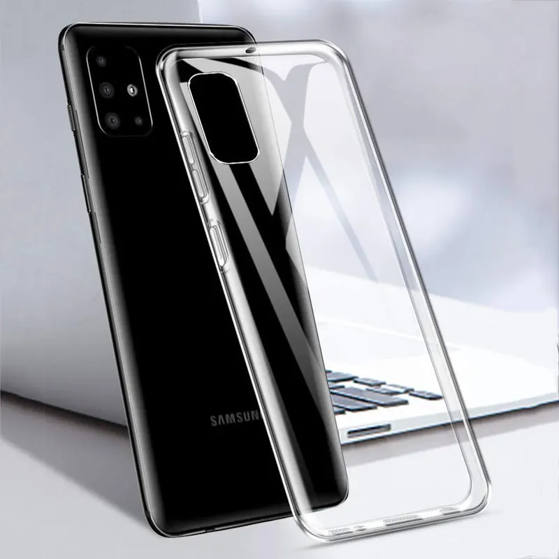Para Samsung Galaxy A51 A71 A81 A91 A01 A11 A21 A31 A52 A72 caso clara suave TPU de 51 A71 A51 A515F A715F 31 Slim funda de silicona
