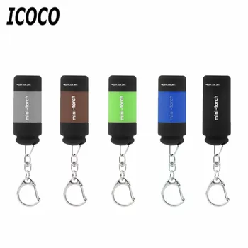 

Newest 1pcs Portable Mini Keychain Pocket Torch USB Rechargeable Light Flashlight Lamp 0.5W 25Lm Multicolor Mini-Torch
