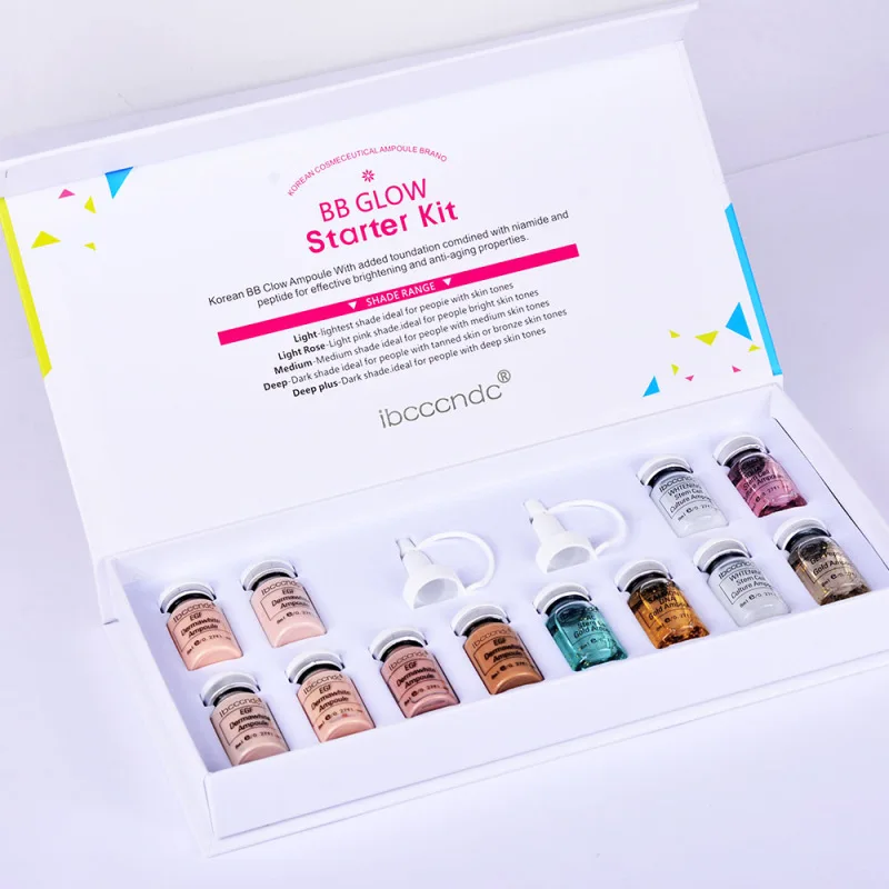 

Whitening Liquid Foundation With Serum 12pcs/set Skin Care Serum with Dropper Moisturizing Nude Concealer Foundation Makeup Base