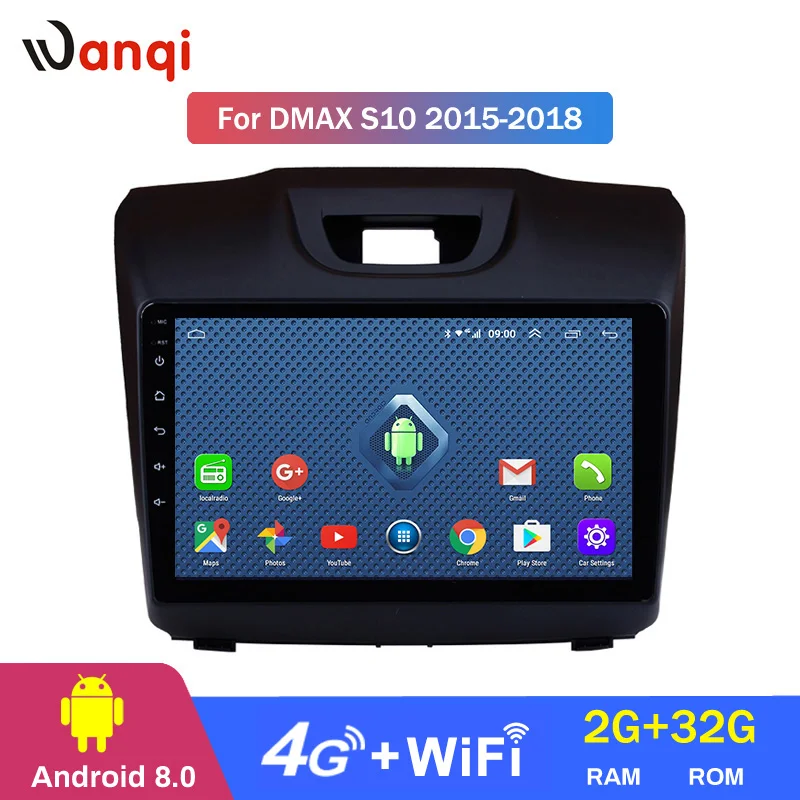 Автомагнитола с сенсорным экраном 9 дюймов GPS радио DVD Android 1 2 + 32 ГБ 4G Wi-Fi для DMAX S10