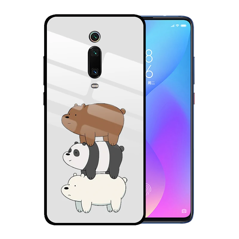 Для Xiaomi Redmi Note 7 6 K20 Pro K30 5G 8A 7A чехлы с закаленным стеклом Мультяшные милые голые