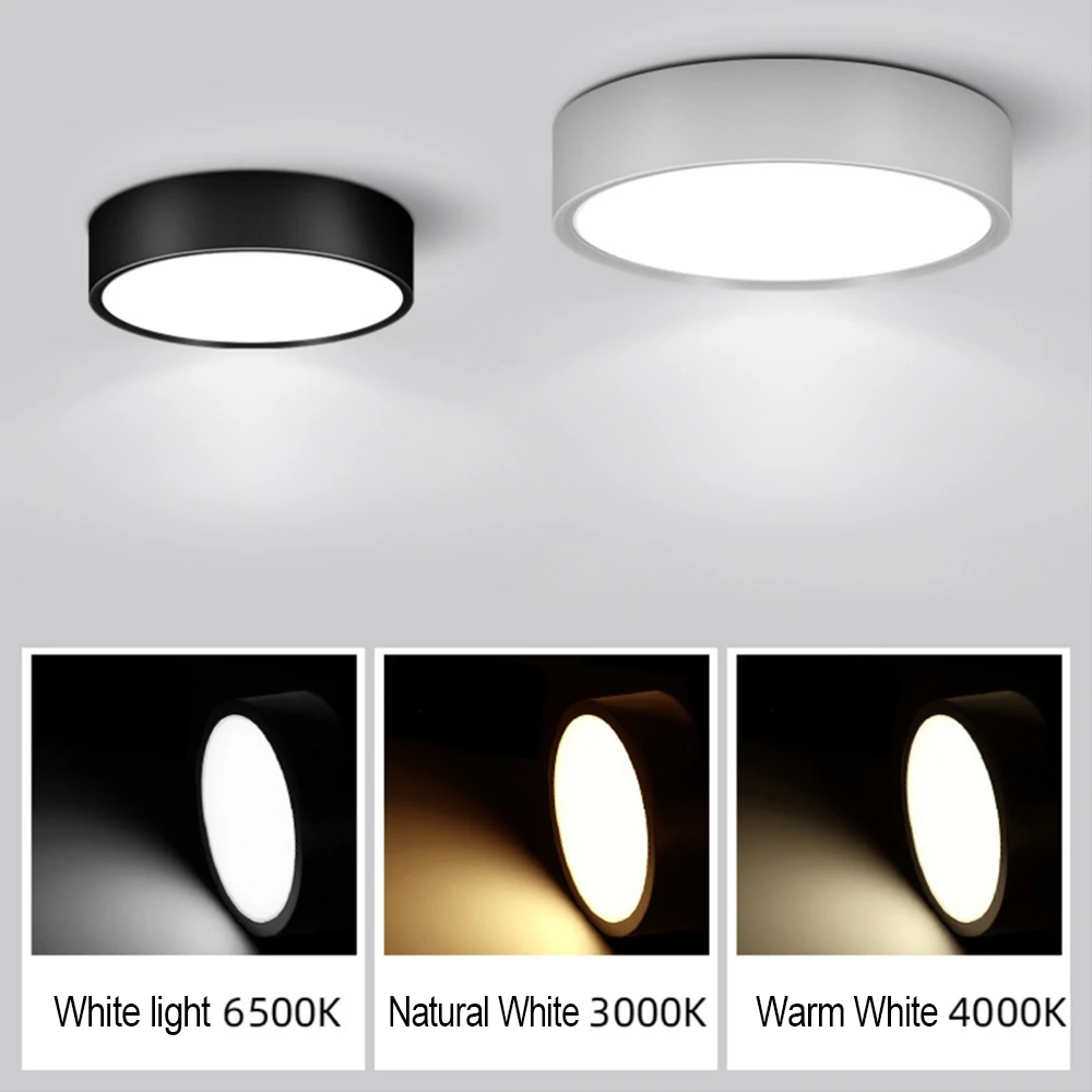 

AC110-265V Surface Mounted Led Downlights 5W 10W 15W 25W Natural/Warm White Lighting Fixture for Home Kitchen Ceiling Lights