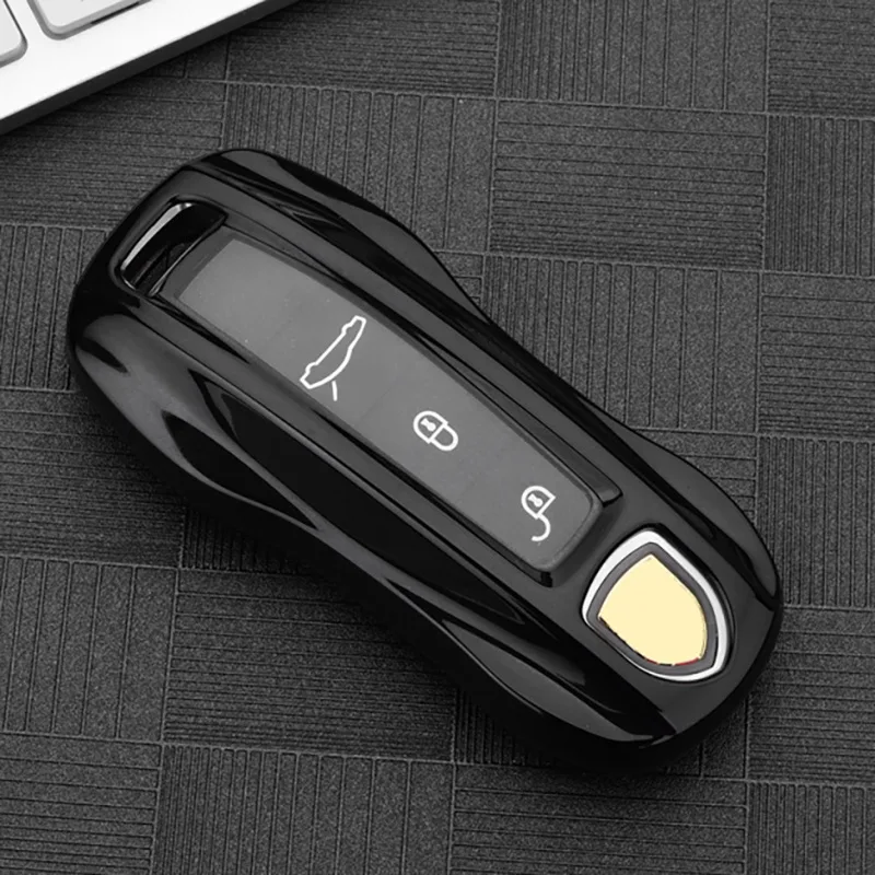 Черный Высокое качество PC+ TPU чехол для ключей защитный чехол для Porsche Panamera- Cayenne - Название цвета: Черный