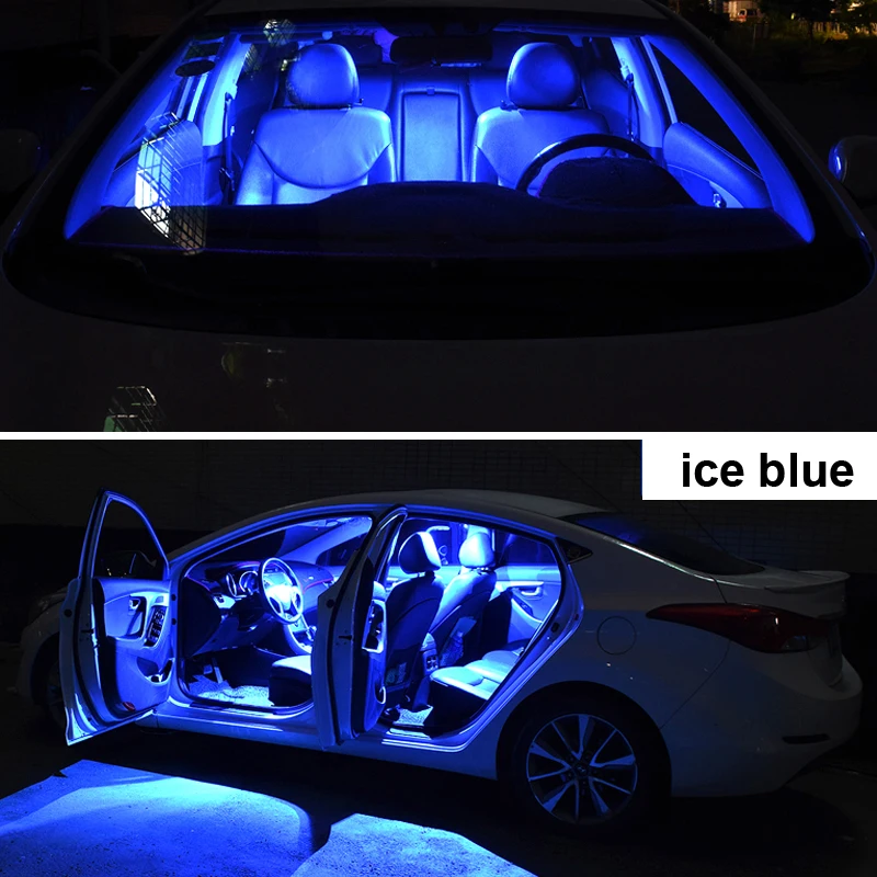 Kit d'éclairage de Voiture de kit d'éclairage de Coffre de dôme de Carte  intérieure de LED de véhicule, pour Hyundai Kona Veloster Fs Js Solaris  Getz Solaris (10-20)-8PC Bleu Glace : 