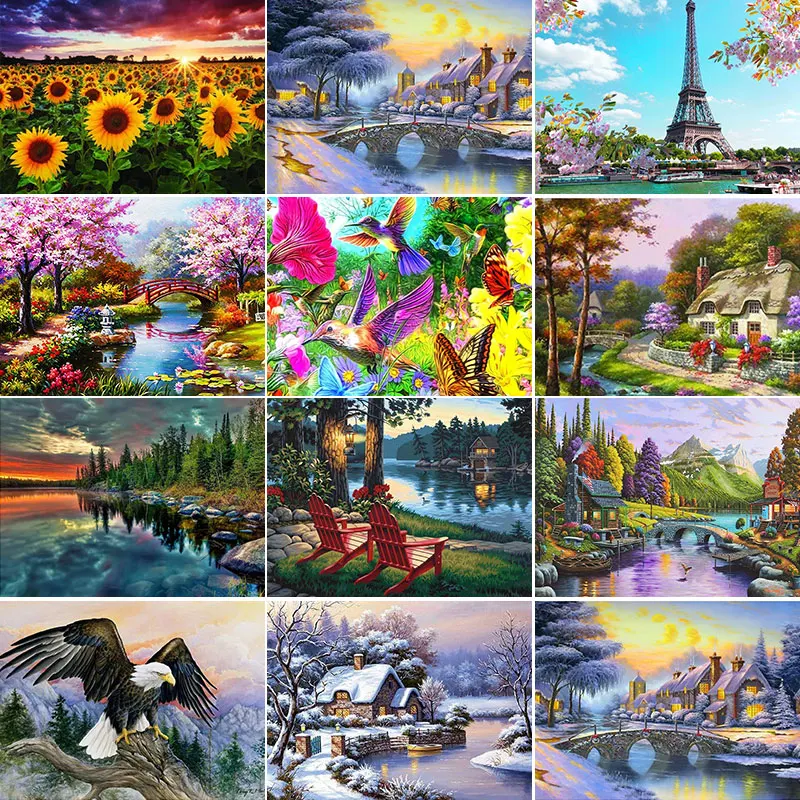 Diamond Painting Full Round Rhinestone Mosaic Landscape Animals DIY 5D  Diamond Embroidery Picture Rhinestone Home Decor Gifts - AliExpress