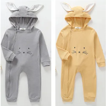 

bunvel Toddler Newborn Baby Girls Boys Rompers Cartoon Animal Baby Infant Winter Autumn Cute Rabbit Ear Rompers Jumpsuit