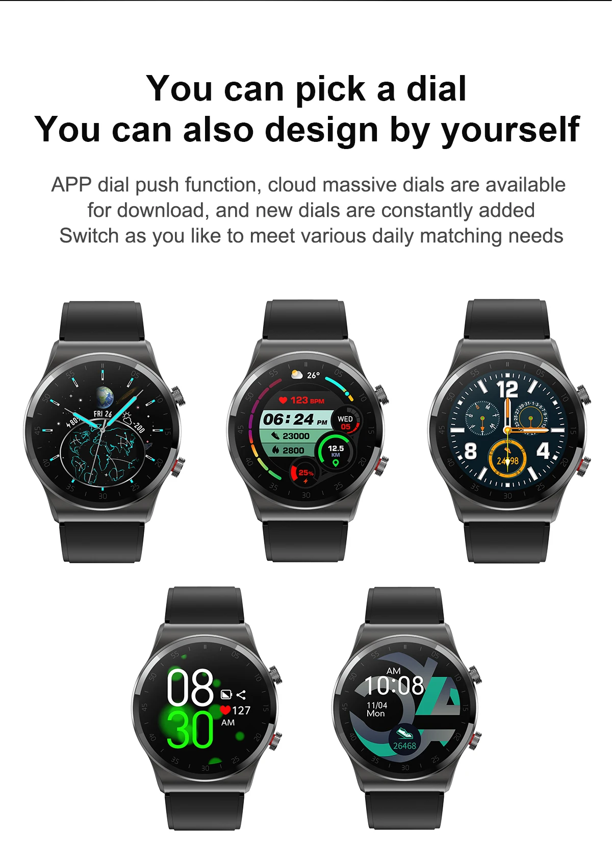 Smart Watch Men 1.28 inch Full Touch Screen IP68 Waterproof Bluetooth 5.0 Sport Fitness Tracker Smartwatch For Samsung /iOS iPhone 4 Hd7cb3912b2974254ab13cf6da863bff22