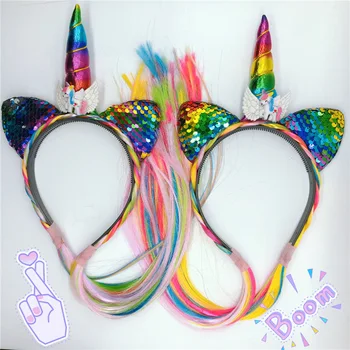 

First Birthday Girl Unicorn Party Angel Colorful Wig Headband Gender Reveal Christmas Decorations for Home Birthday Sash