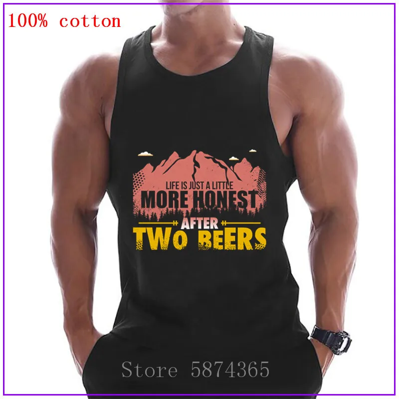 Новинка 2020 Майки After two beer-Mountain-Кемпинг-жилет для фитнеса бодибилдинга