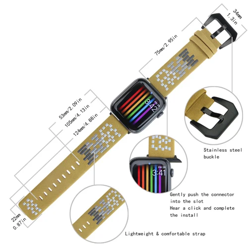 GREEN BLUE Вышитые кожаный ремешок для наручных часов Apple watch series 5/4/3/2/1 наручных часов Apple watch 38 мм 40 мм 42 44 мм наручных часов iwatch, браслет, аксессуары - Цвет ремешка: GREEN BLUE