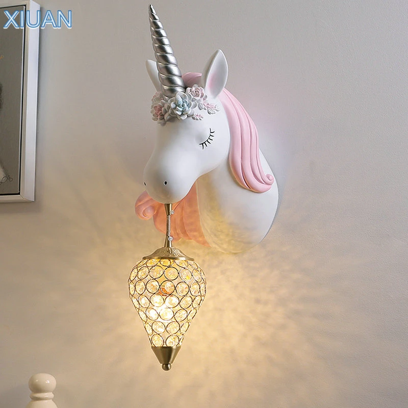Applique Murale Licorne En Resine Pour Enfants Design De Dessin Anime Luminaire Decoratif Ideal Pour La Chambre D Une Princesse Ou D Une Fille Ac 2v Aliexpress