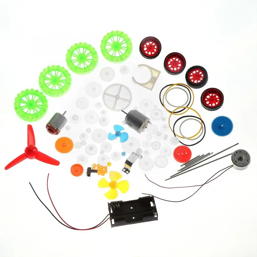 

Assortment of plastic gear kit, toy car DIY accessories motor worm belt bush pulley wheel