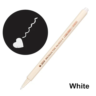 Продвижение рисунок маркер для рисования ручки металлический цвет ручка для черной бумаги художественные принадлежности маркер канцелярский материал ручка для подписи - Цвет: A-white