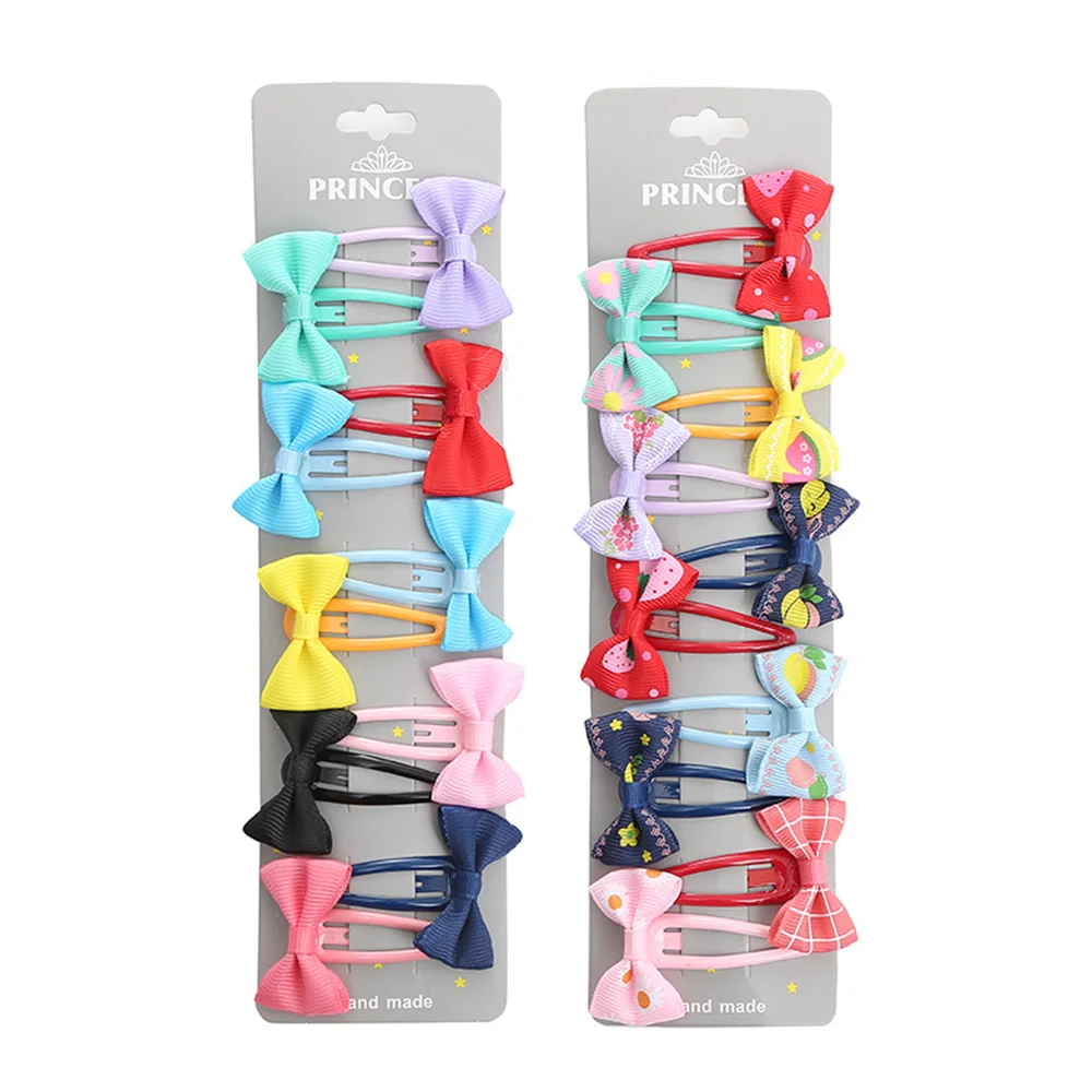 10pcs/lot Pringting Ribbon Handmade Bows Bangs Hairpins Fashion Baby